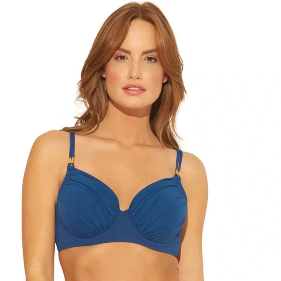 Bleu Rod Beattie Shirred Underwire Bikini Top Size 36D Bottom Size 6 - Picture 3 of 14